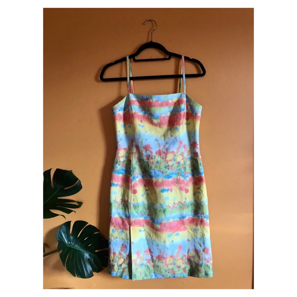 Alberto Makali Watercolor floral tank dress 90s